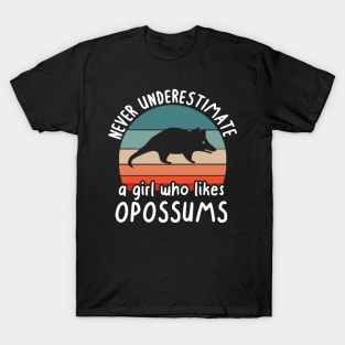 Underestimate possum girl design love fan T-Shirt